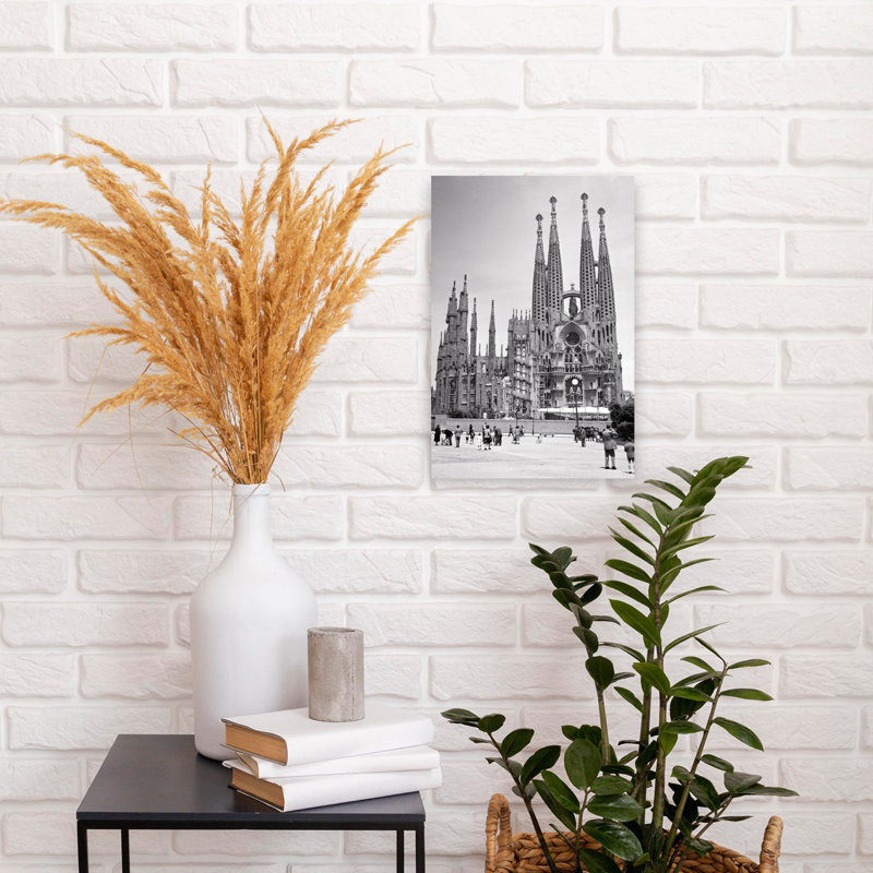 1950s THE GREAT UNFINISHED GOTHIC MODERNISME CATHEDRAL OF THE SAGRADA FAMILIA By ARCHITECT ANTONI GAUDI BARCELONA SPAIN by C P May - Wrapped Canvas Print