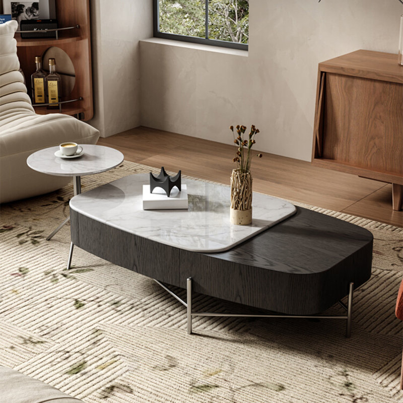Simple microcrystalline stone coffee table