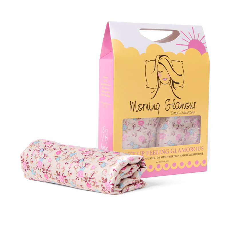 Floral Satin Cotton Standard/Queen Pillowcases Set of 2