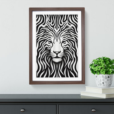 Tiger Op No.2 - Single Picture Frame Print on Wood