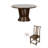 Vintage Brown Round Elm Dining Table Sets 6 - Person Elm Solid Wood Top Pedestal Base Dining Set