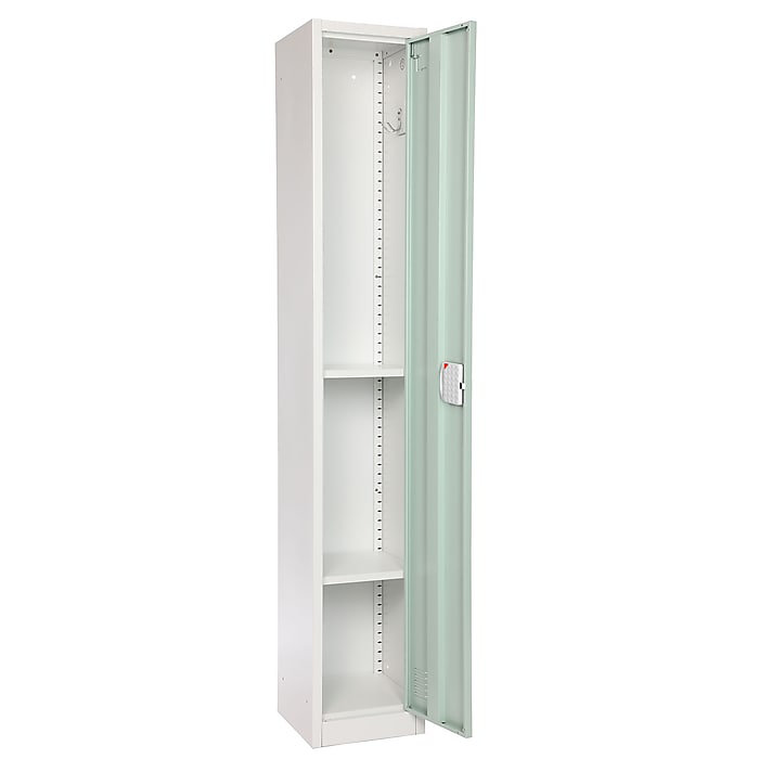 Misty Green Steel Single Tier Storage Locker with Adjustable Shelving