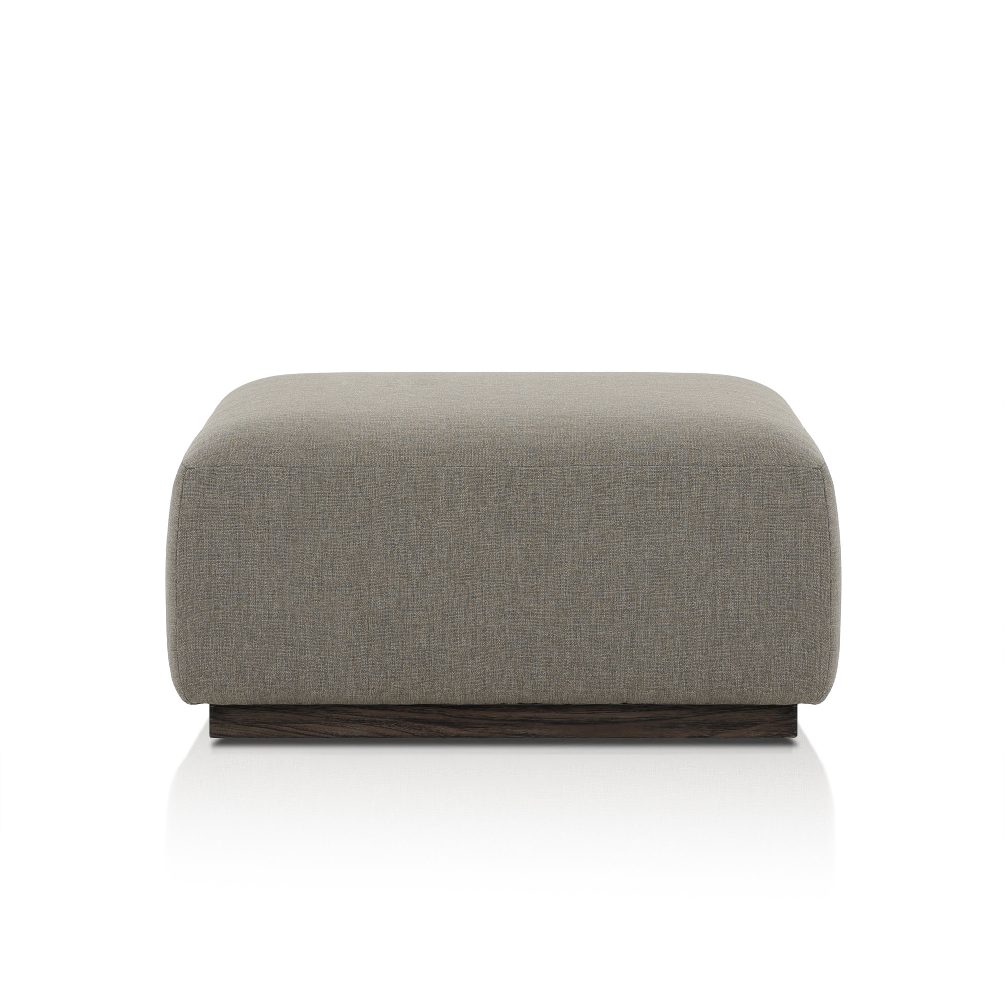 Anat Upholstered Ottoman, Dark Gray Polypropylene/Olefin, Dark Brown