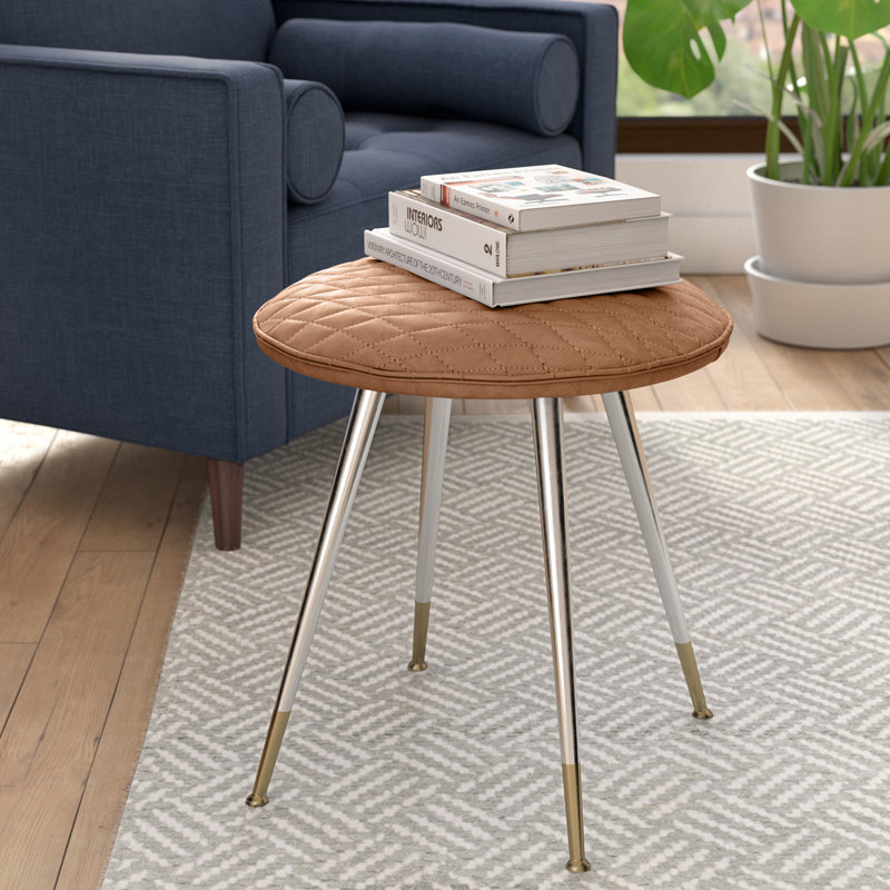Debria Steel Accent Stool, Mustard