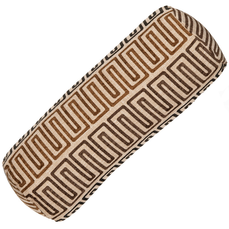 Coussin décoratif Rhodes, Noir géométrique, Traversin H 8 po x l 21 po