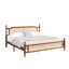 Très grande base de lit en rotin de très grande taille avec tête et pied de lit en bois de pin massif - Lit plateforme Boho avec support central