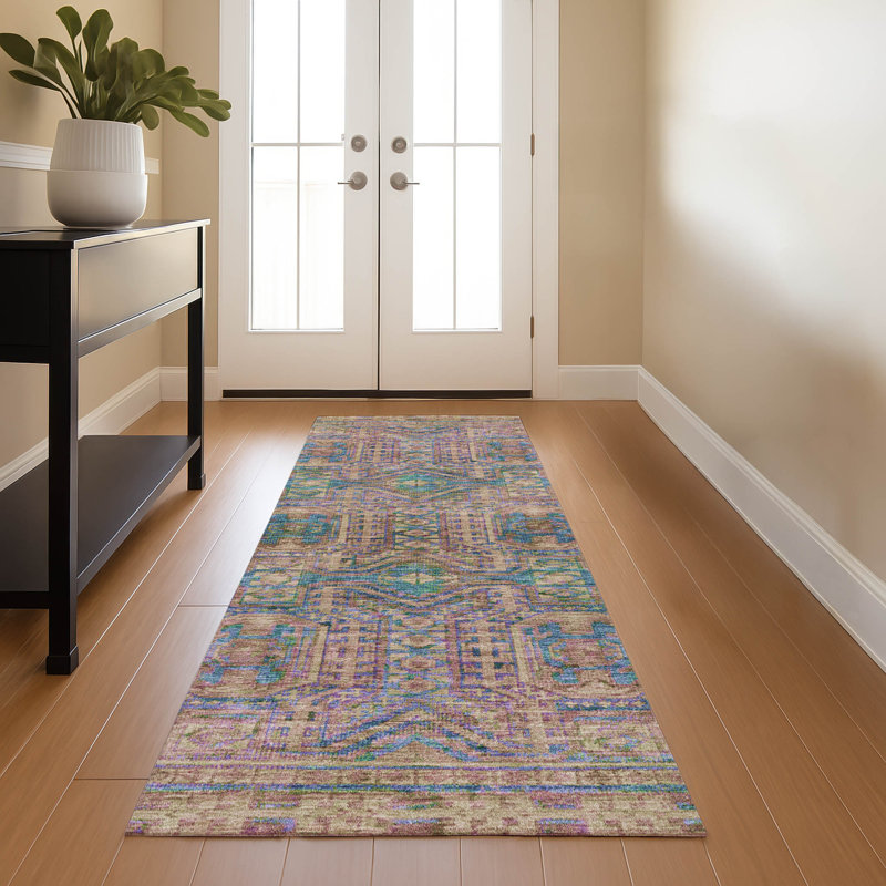 Premium Machine Washable Ashlynn Border Rug, Runner 2'3" x 7'6"