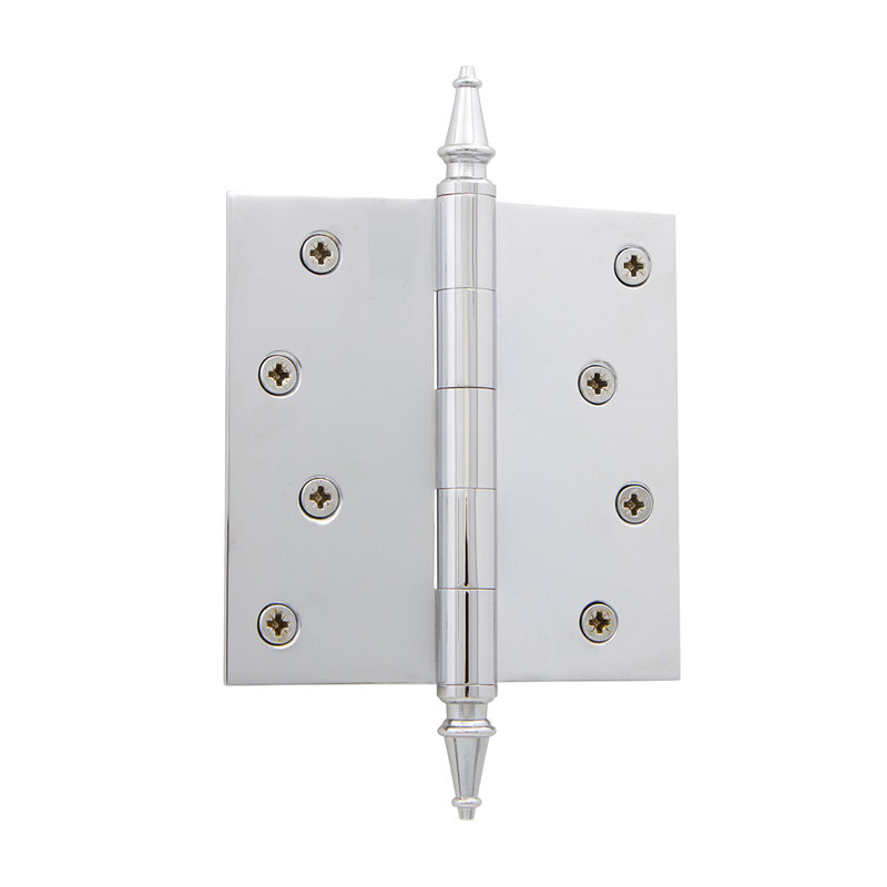 4'' x 4'' Brass Butt Bearing Hinge, Bright Chrome