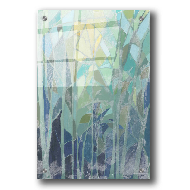 Acrylique mural "Stain Glass Forest II" par Grace Popp, H 36 po x l 24 po x P 0,2 po