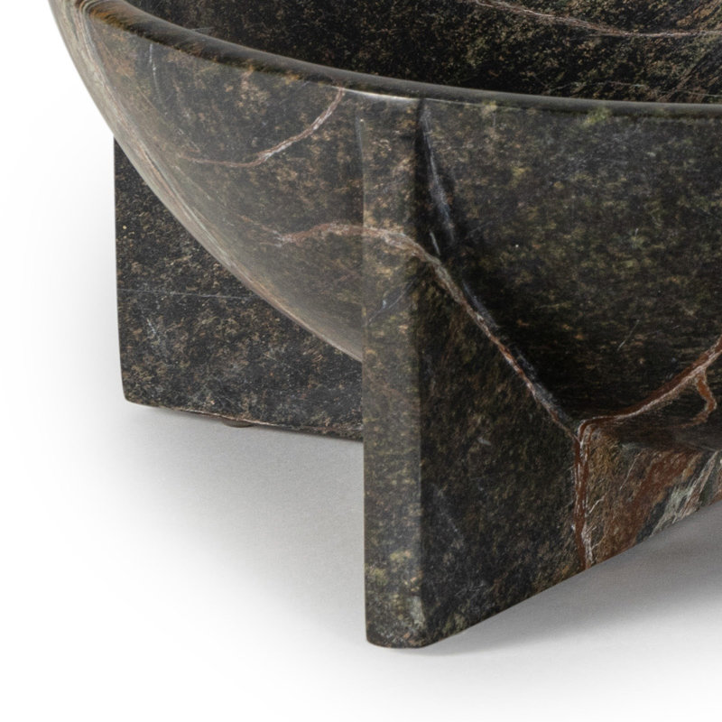 Tribune Marble Bowl Large (Green), 4" H x 10" W x 10" D