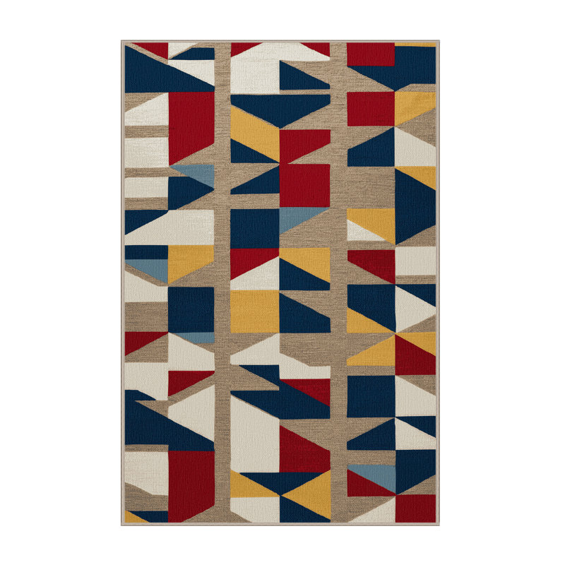 Washable Naval Signal Flags Coastal Area Rug, Rectangle 2' x 3'