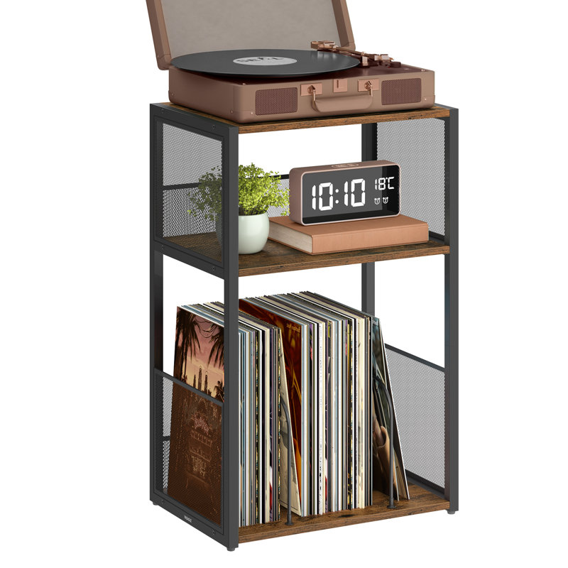 Akeiya Pedestal End Table, Rustic Brown