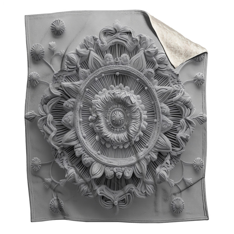 Intricate Floral Relief Blankets, 50in W x 60in H