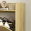 Narrow Shoe Cabinet with 2 Rattan Flip Drawers for 12 Pairs