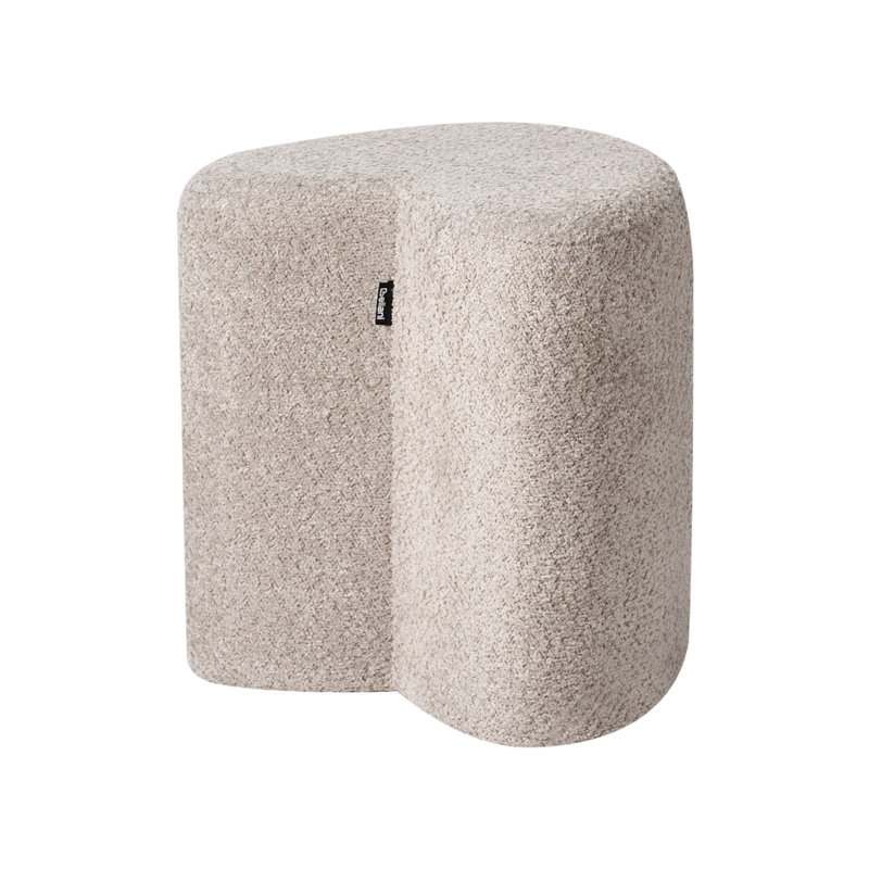40cm Wide Heart Solid Colour Pouffe Ottoman, Brown