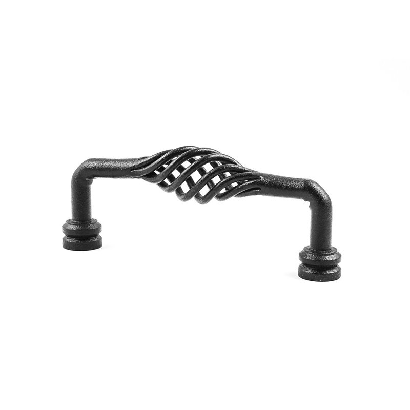 Black Wrought Iron Birdcage Cabinet Pulls with Mounting Hardware