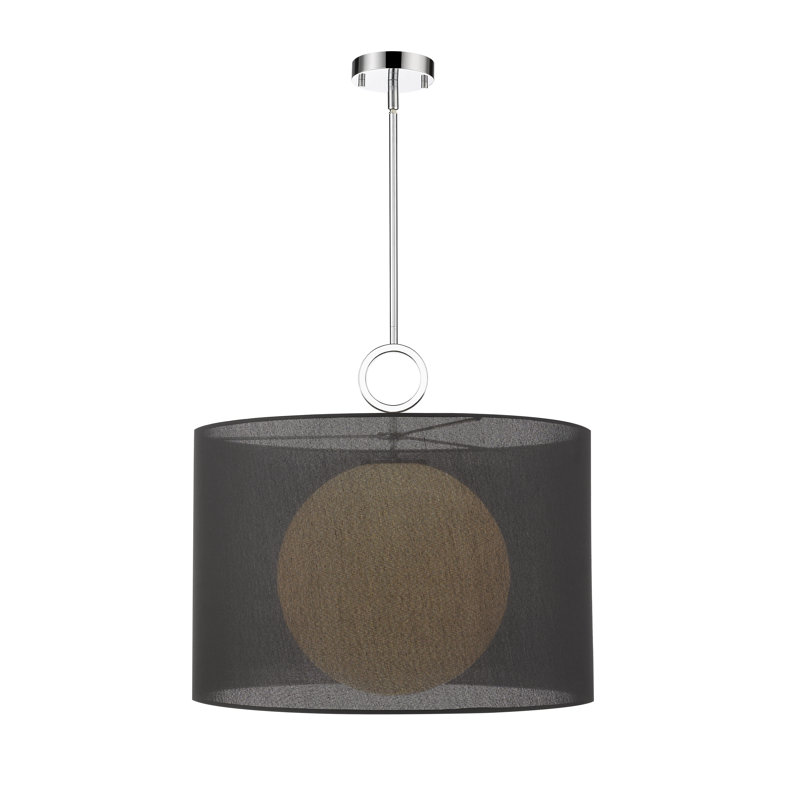 Luminaire suspendu cylindrique à 1 lumière Cayenne, H 22,75 po x l 24 po x P 24 po, Noir