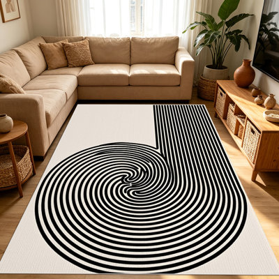 Tapis 1 pièce de style illusion optique pour le salon, doux et confortable, convenant à toutes les saisons, facile à entretenir, tapis d'intérieur lavable à la machine, convient à la chambre à coucher, à la salle à manger, au bureau, au balcon, à la maison, au décor extérieur.