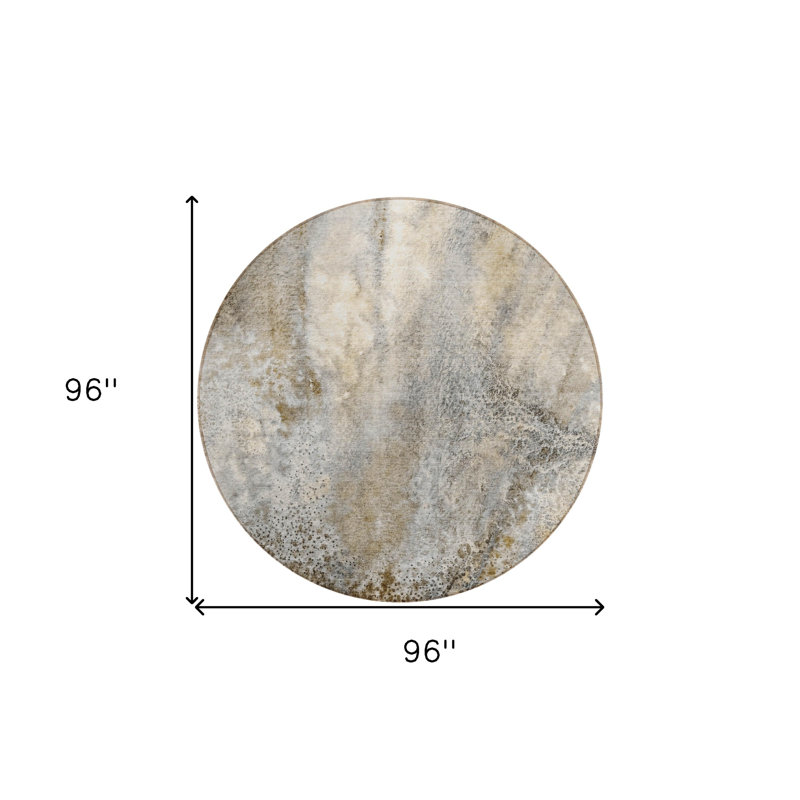 Tapis d'intérieur rond 8 po beige