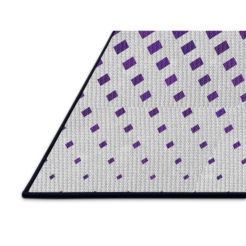 Tapis violet/blanc à motifs Holtzclaw, Rectangle 6 pi x 9 pi
