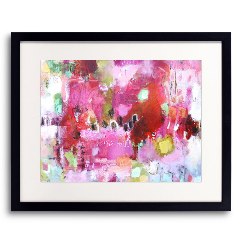 Roses And Mint Print by Elizabeth Chapman, Black Framed Paper, 16" H x 20" W