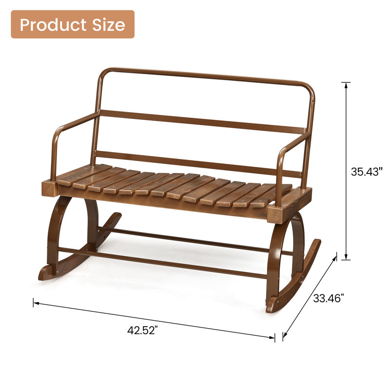Chaise berçante d'extérieur en métal Ayled, Gris anthracite