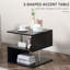 Table de bout moderne, table d'appoint décorative, table basse en forme de S avec tablette de rangement, table basse-968840852