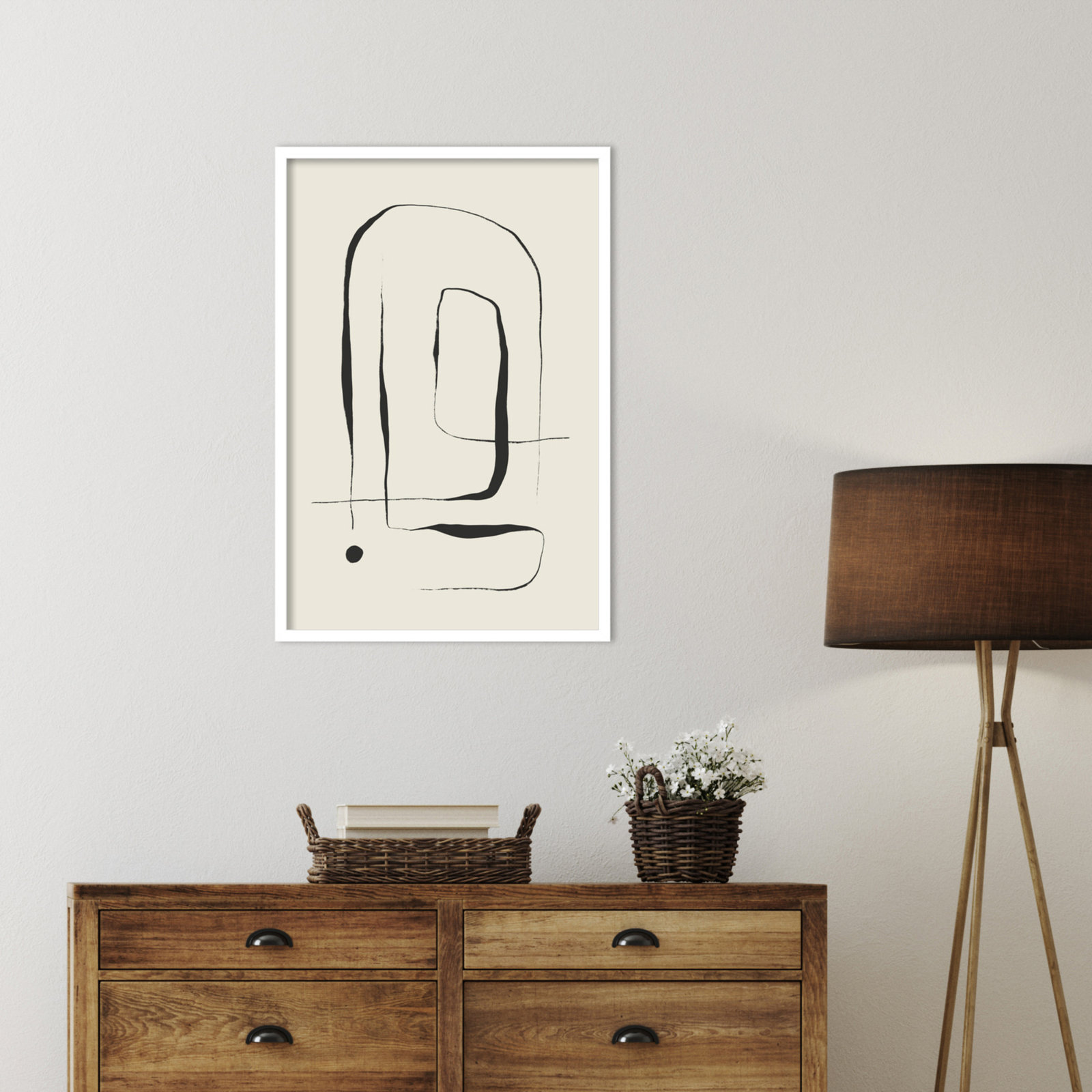 The Point No 2 by Treechild  Wood Framed Wall Art Print, 33" H x 23" W, White