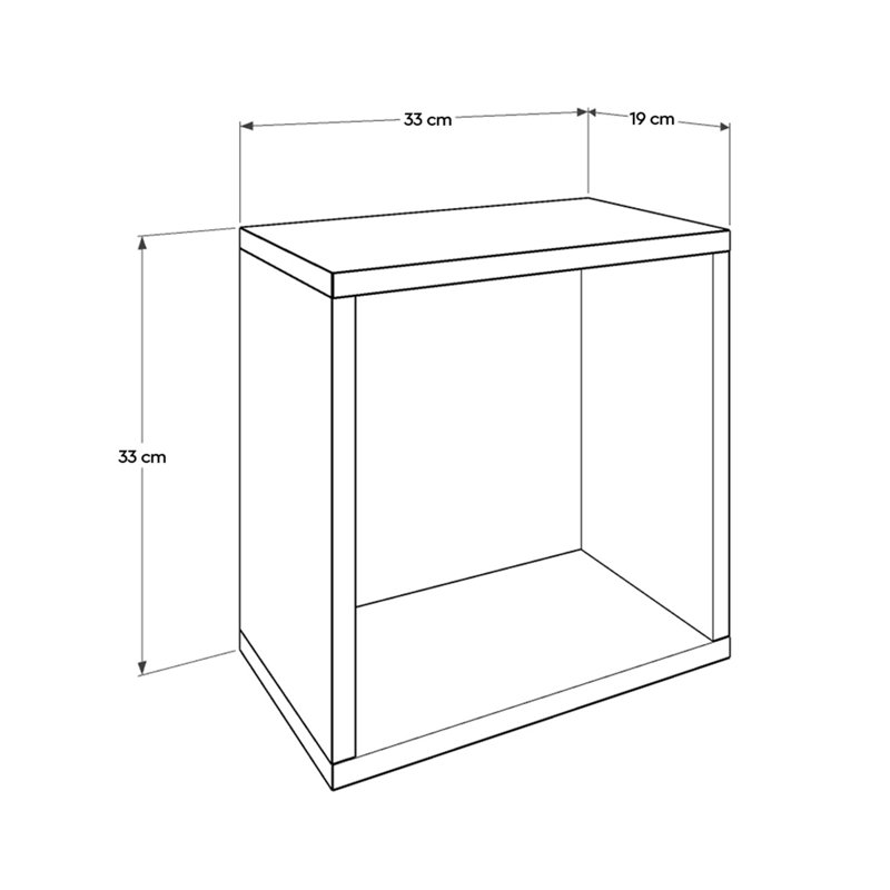Square Cube Shelf, Diamond White