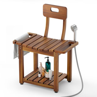 BLUEWEST 23.4'' Shower Chair with Backrest Bath Chair