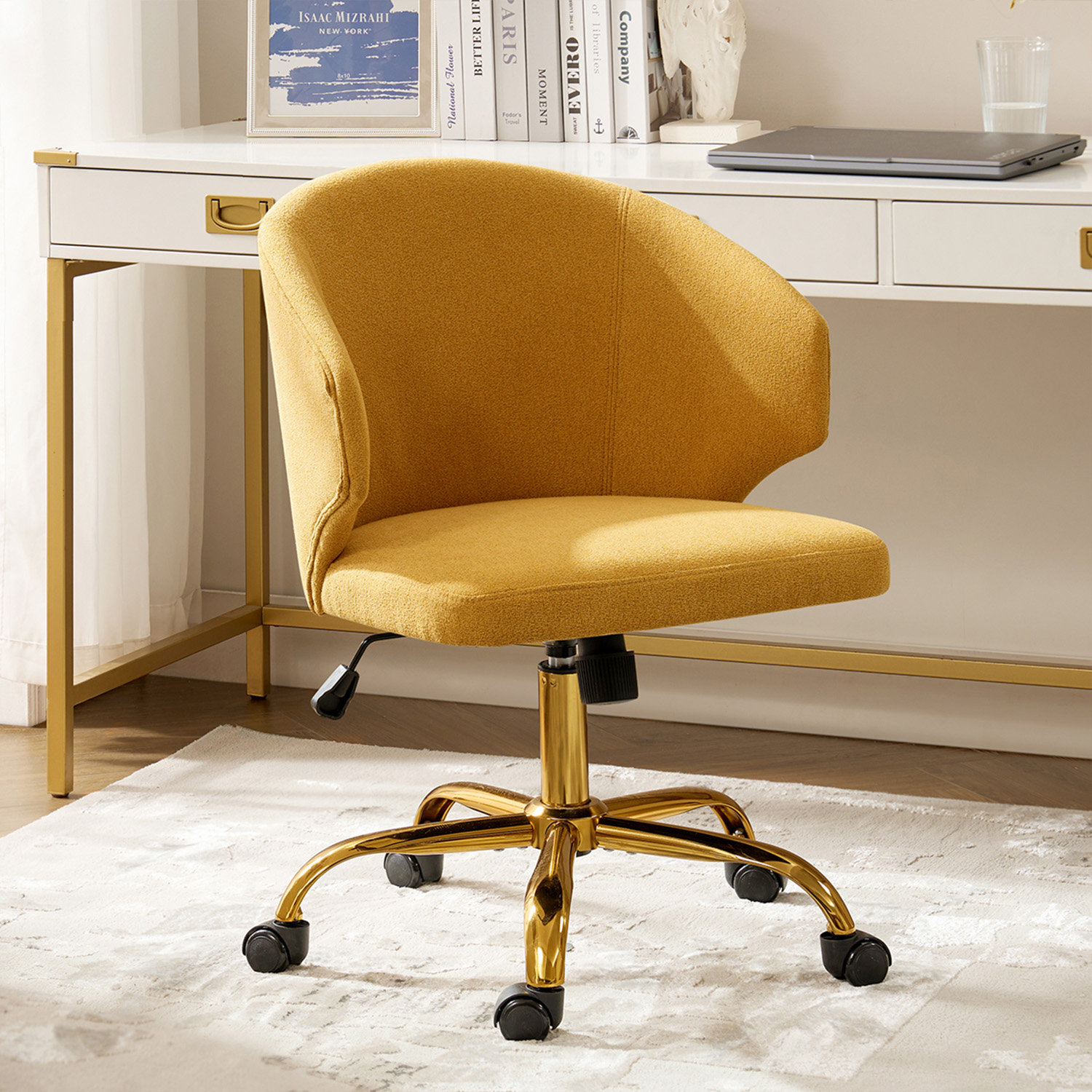 Mercer41 Auric Modern Tilting Upholstered Home Office Chair with 360