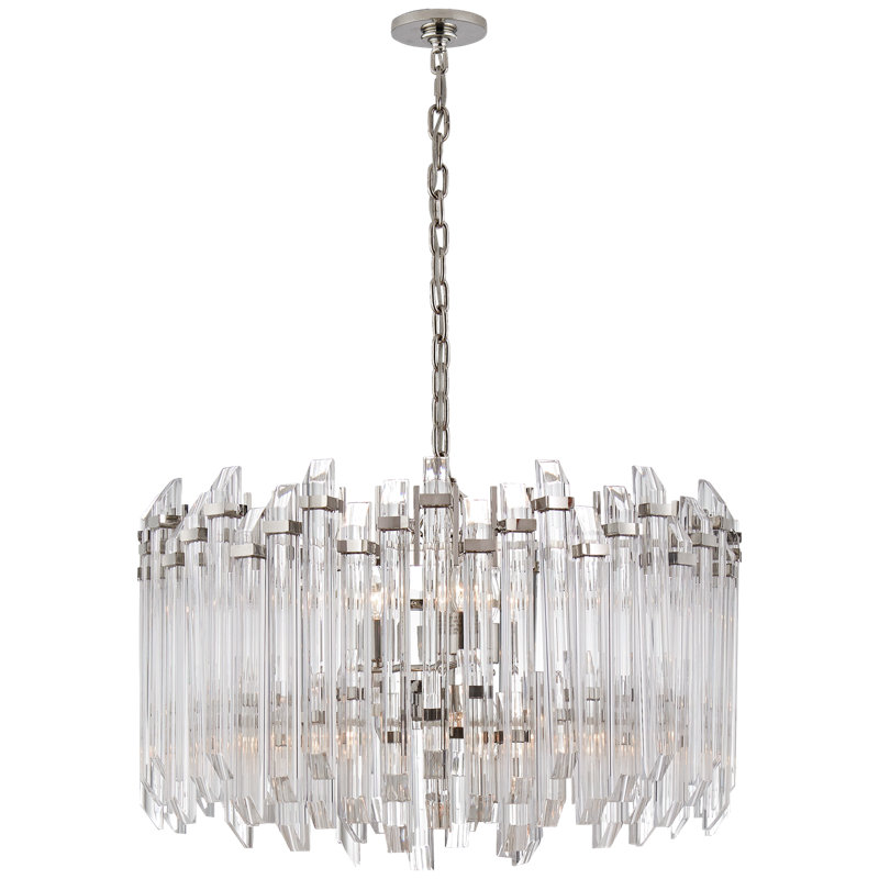 Suzanne Kasler Adele Large Wide Drum Chandelier, Polished Nickel