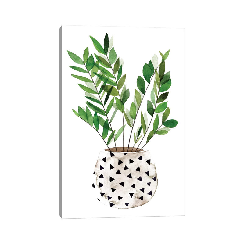 «Plant in a Pot III» par Melissa Wang - peinture sur toile tendue, H 12 po x l 8 po x P 0,75 po