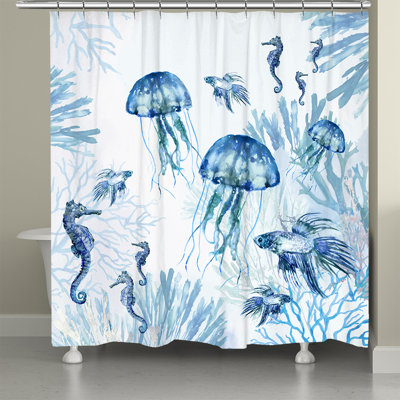 Reuven Underwater Blues Shower Curtain