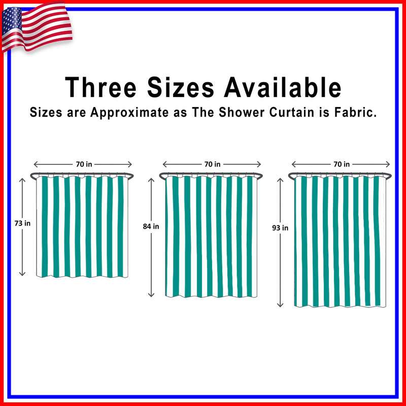 Teal Vertical Stripes Shower Curtains Extra Long, L 70 po x H 93 po