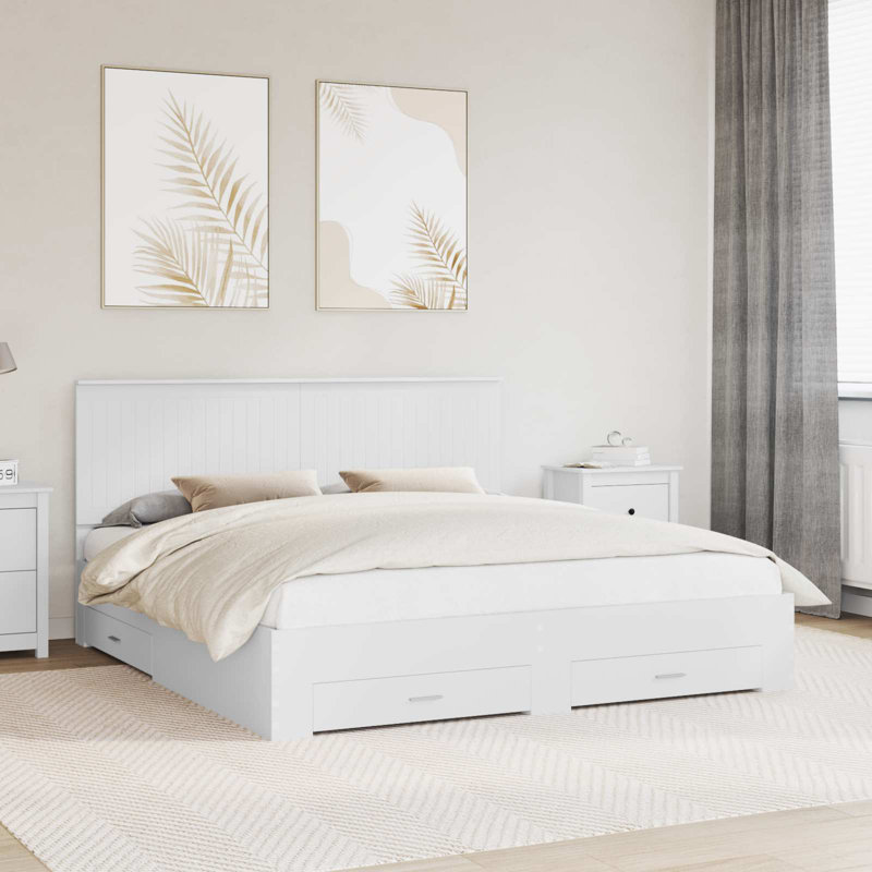 Bed, White, Kingsize (5')