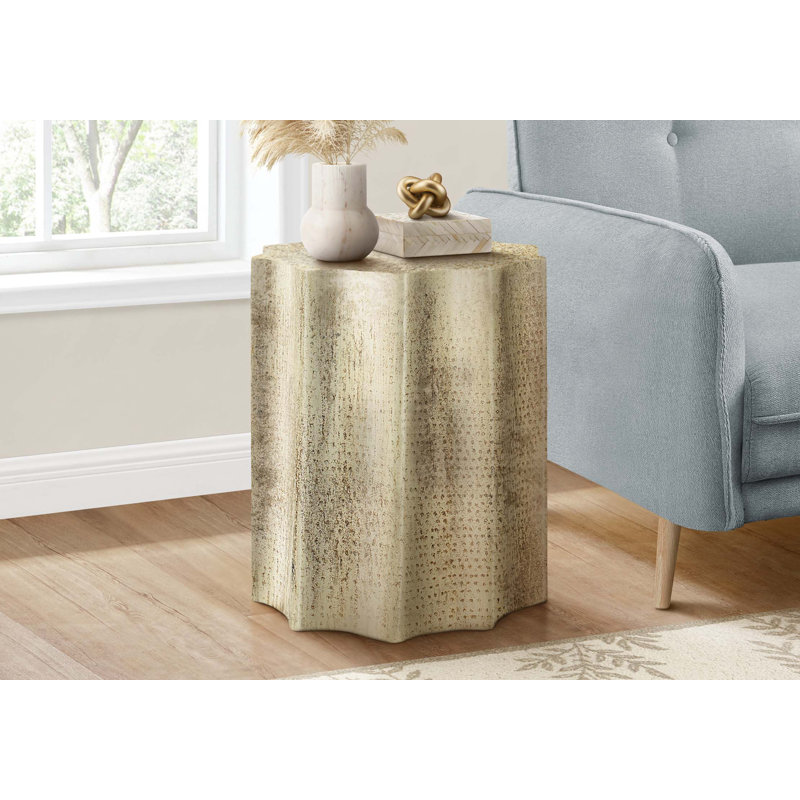 Table d'appoint rustique - parfaite pour le salon ou le vestibule, Doré