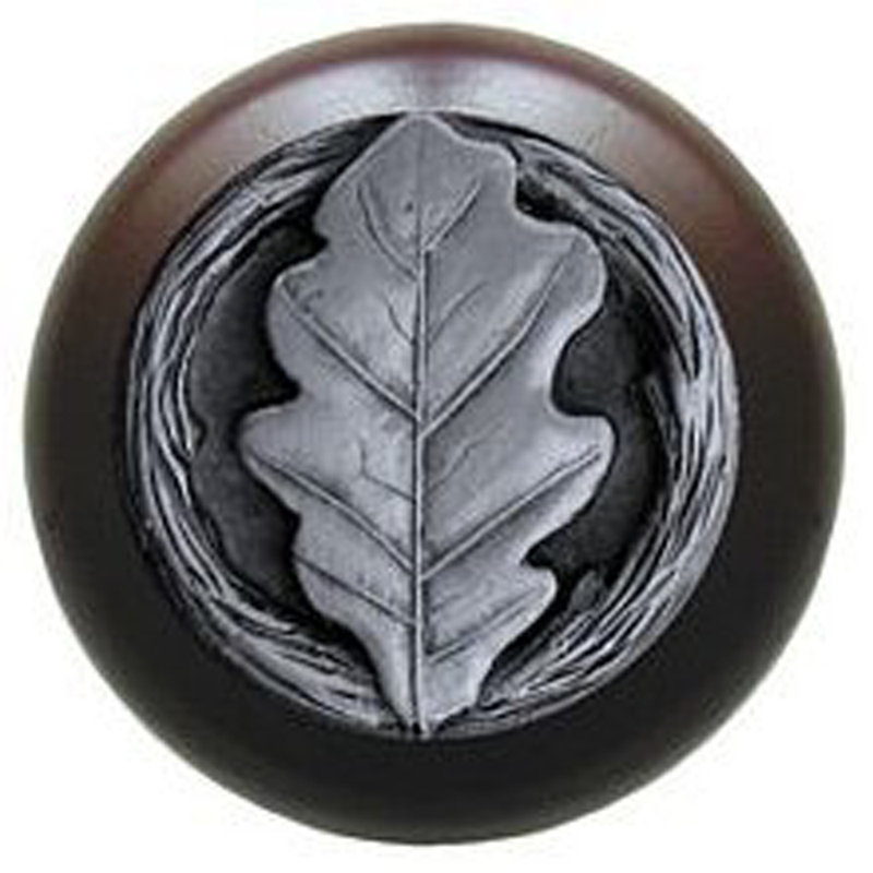 Leaves Mushroom Knob, Antique Pewter
