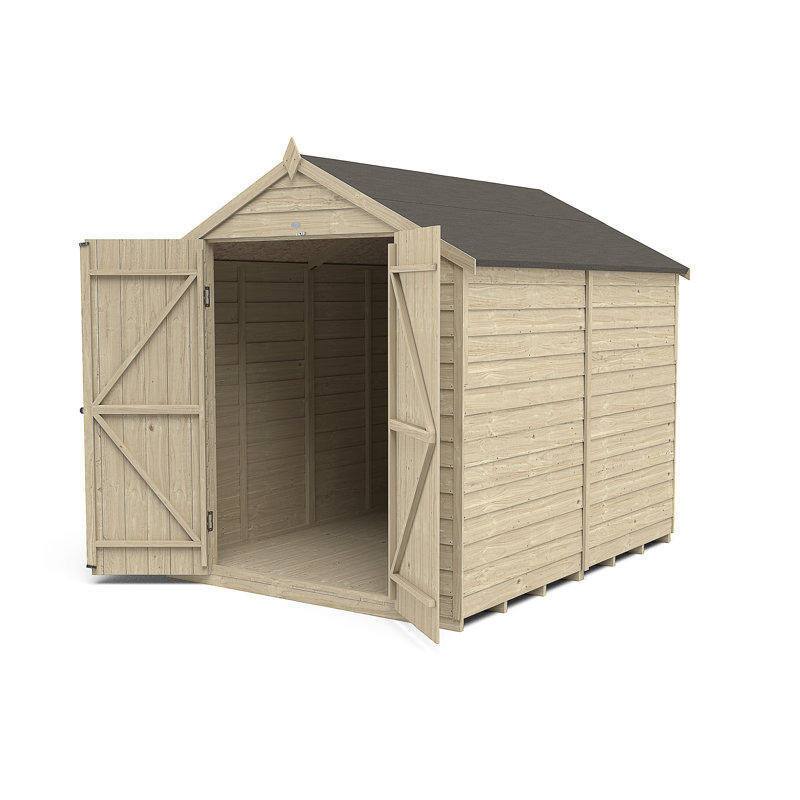 6 ft. W x 8 ft. D Wooden Overlap Apex Garden Shed with Installation Service