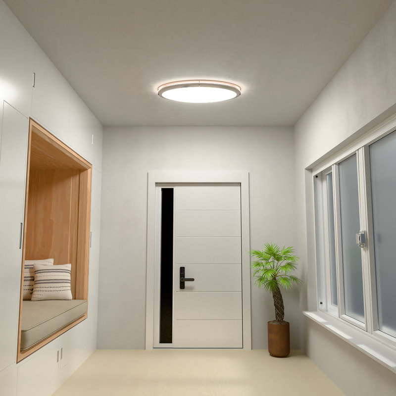32-Inch Oval Double Ring LED Ceiling Light - 35W Dimmable Flush Mount