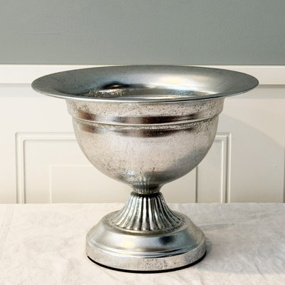 Iconic Silver Cachepot Vase, 10.5 Inches