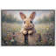 «Cute Bunny In Wildflower Garden», image de chambre de bébé, impression sur toile encadrée-131636360-131636365