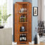 Garde-manger de coin rétro avec 8 portes et tablettes réglables-15041036-15041037