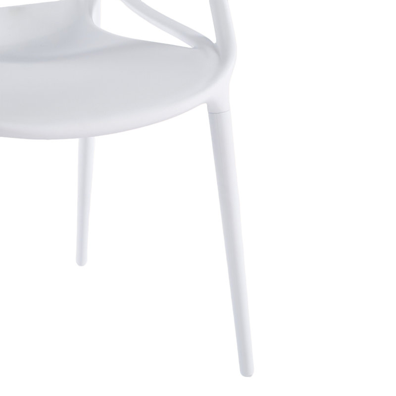 Plastic Dining Chair 4Pcs White, White