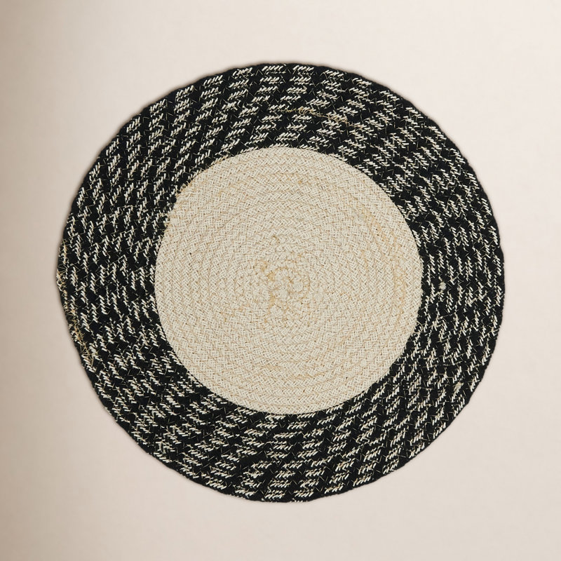 Ensemble de napperons en coton 4 pièces, Noir