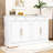 Set of 2 Freestanding Storage Cabinet with Drawer, Adjustable Shelves and Faux Marble Top-1104092214