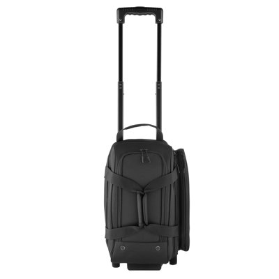 Bowling Ball Bag, 2 Ball Double Roller Bowling Bag with Wheels, Featuring a Separate Compartment for Shoes (Up To US Size 16) & Oversized Accessory Pocket, Retractable Handle Extends to 41.32 in