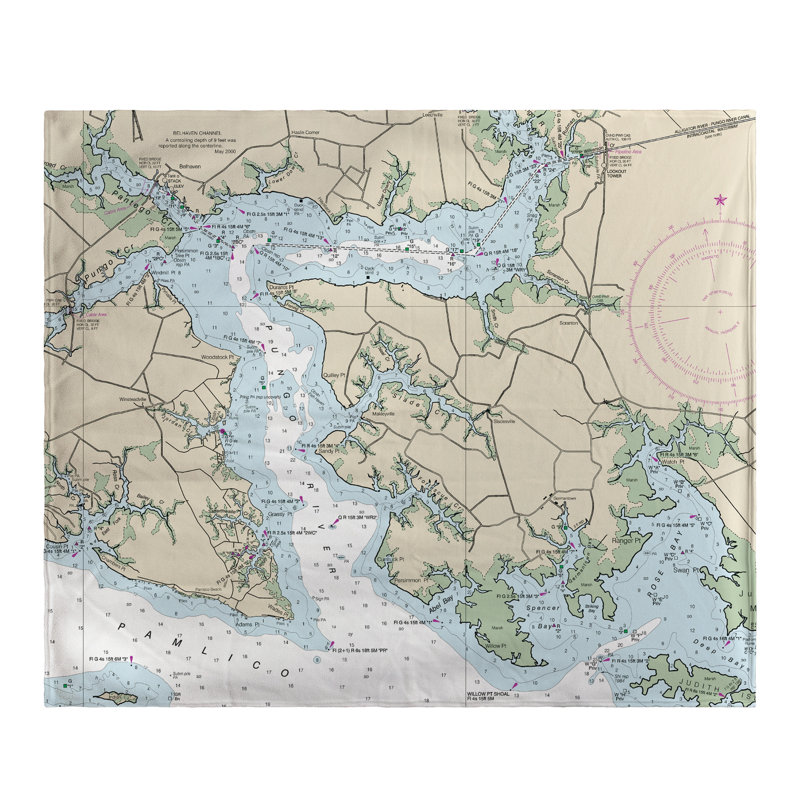 Nautical Map Throw Blanket