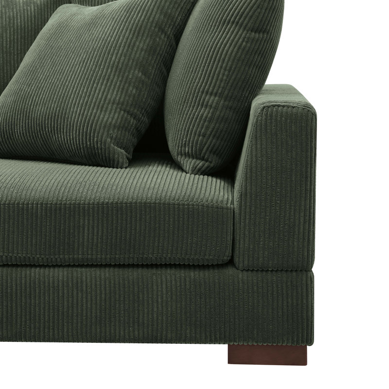 Canapé modulaire rembourré 6 pièces Bonsell, Velours côtelé vert forêt