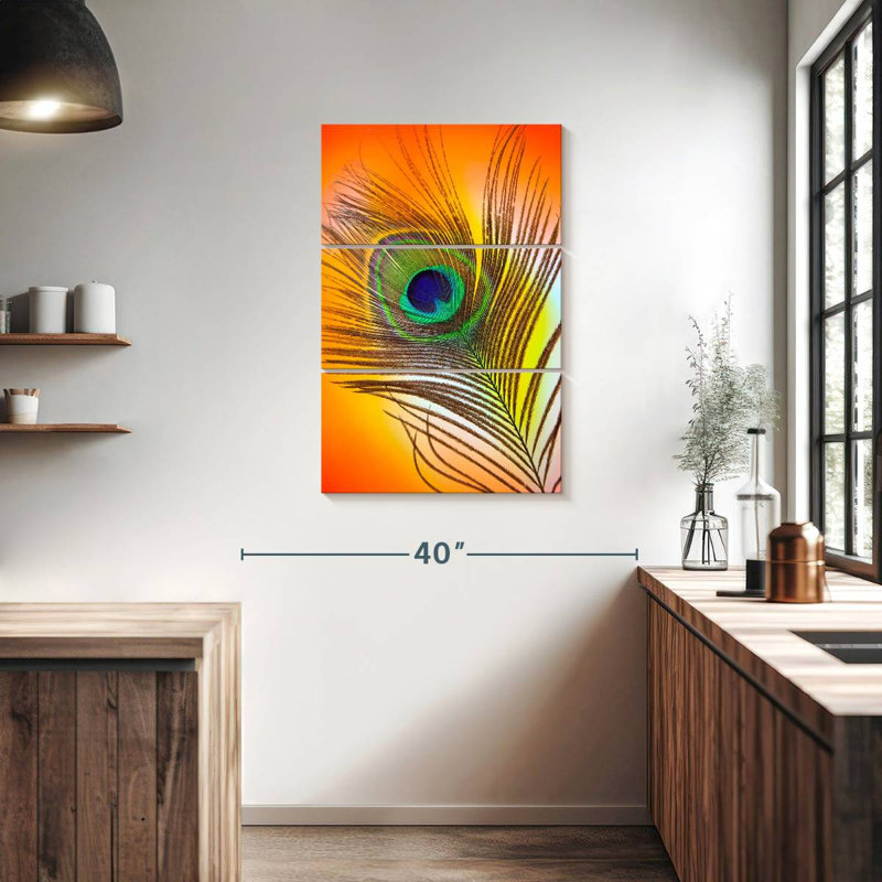 Kerner Glamorous Peacock Feather, 38" H x 24" W